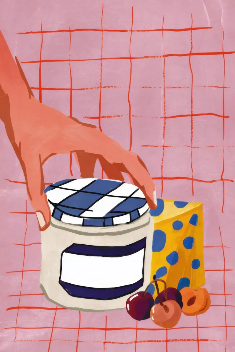Spreading Jam on Toast canvas by Flock Reverie
