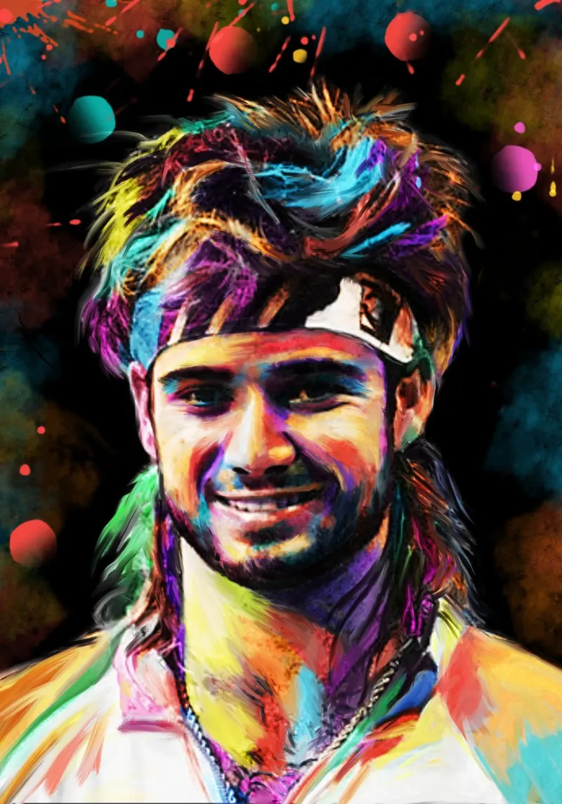 Andre Agassi abstract  colorful pop art portrait plexiglass da Lembayung art