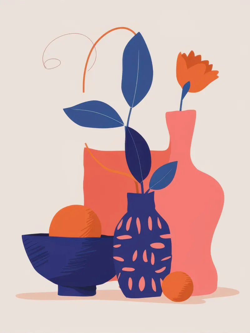 Frutta e fiori minimalisti pellicola backlit da Ink Pulse