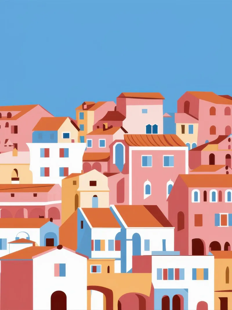 Città di mare in terracotta pellicola backlit da Flock Reverie
