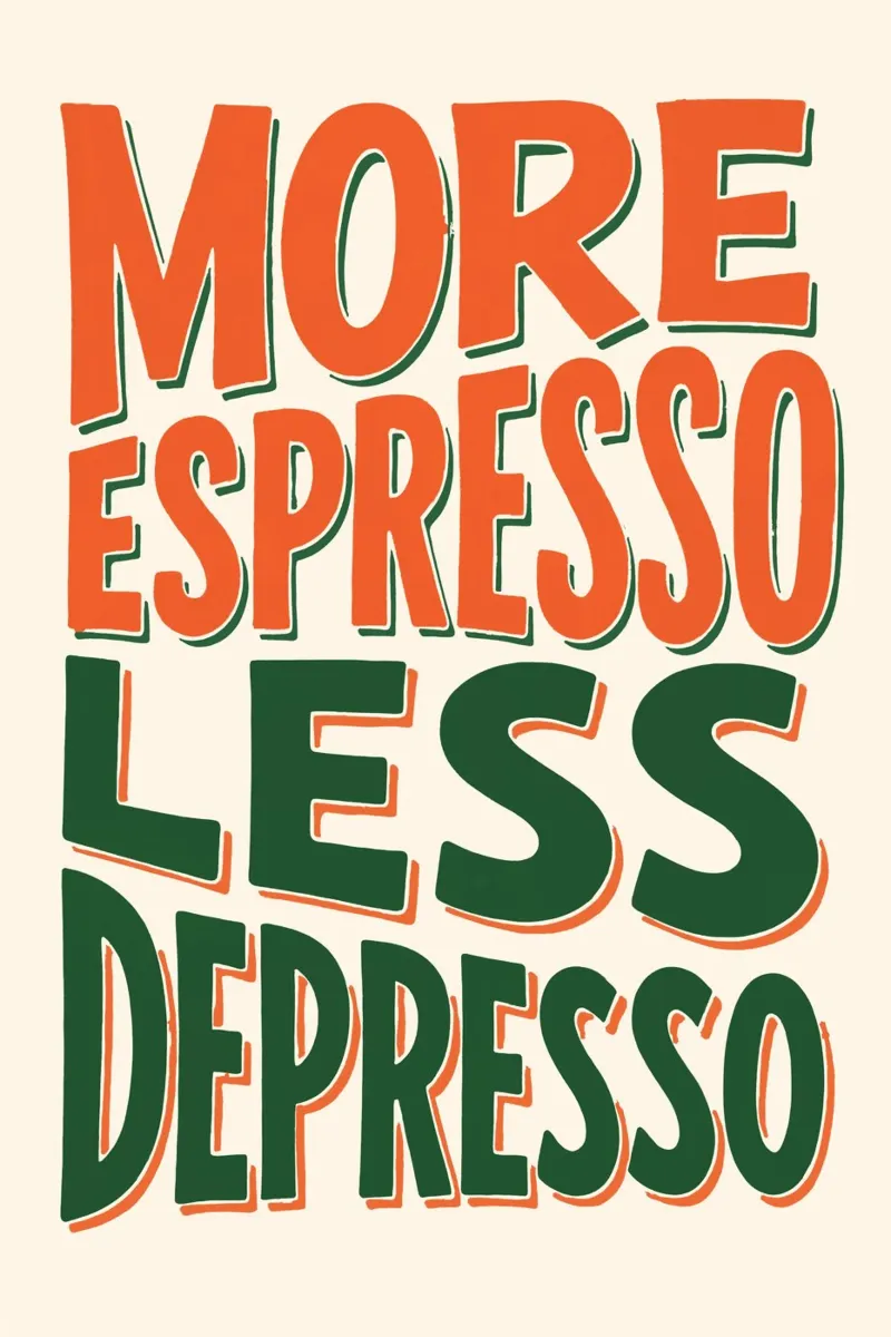 More Espresso, Less Depresso - Espresso Yourself poster da KUNSTstück