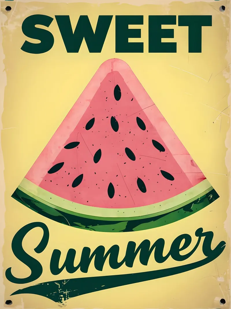 Poster d'epoca con dolce anguria estiva poster con telaio in plastica da 🥝 KIWI STORE