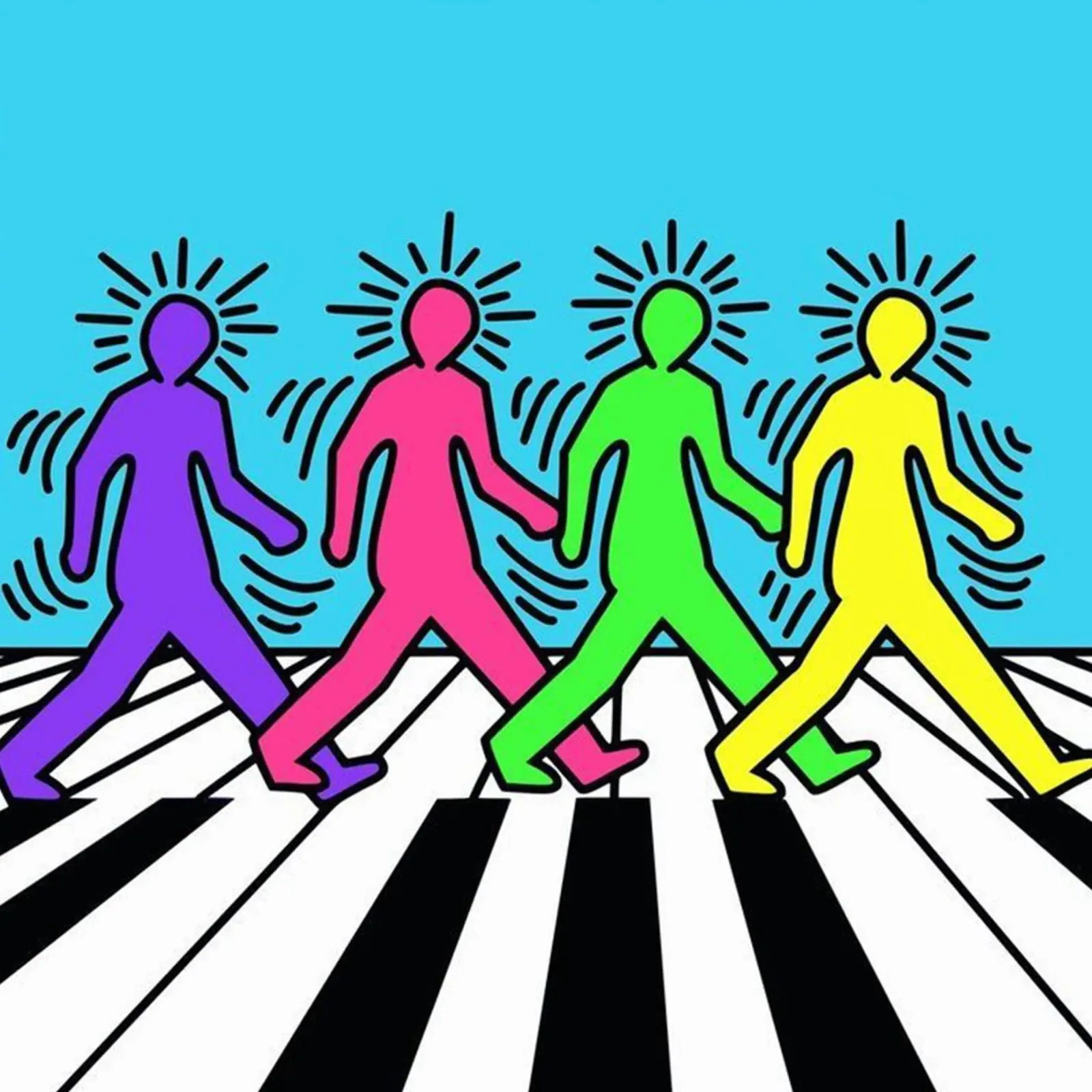 Keith Haring I Beatles Parodi pellicola backlit da SRI WEDARI GALLERY