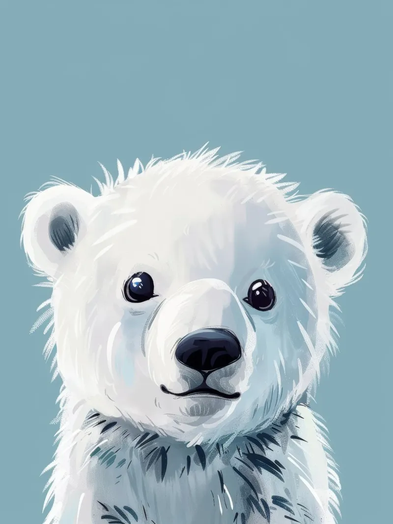 Carino cucciolo di orso polare con espressione giocosa e pelliccia soffice pellicola backlit da DesignDoodle