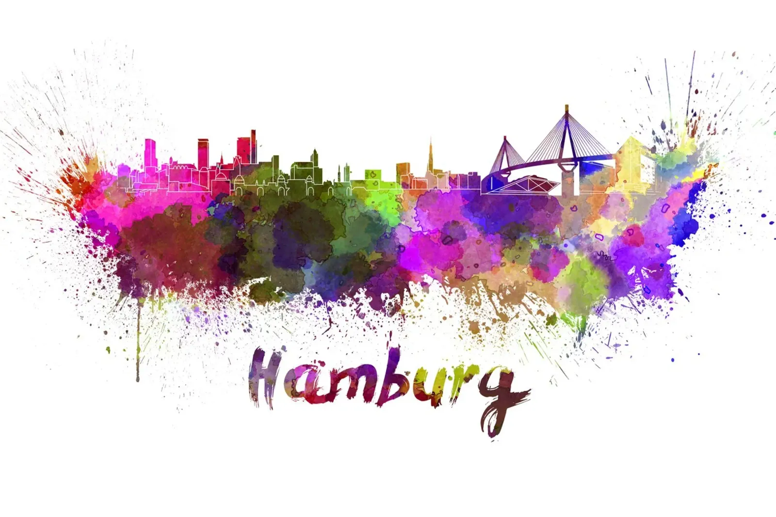 Lo skyline di Amburgo plexiglass da Point and Art