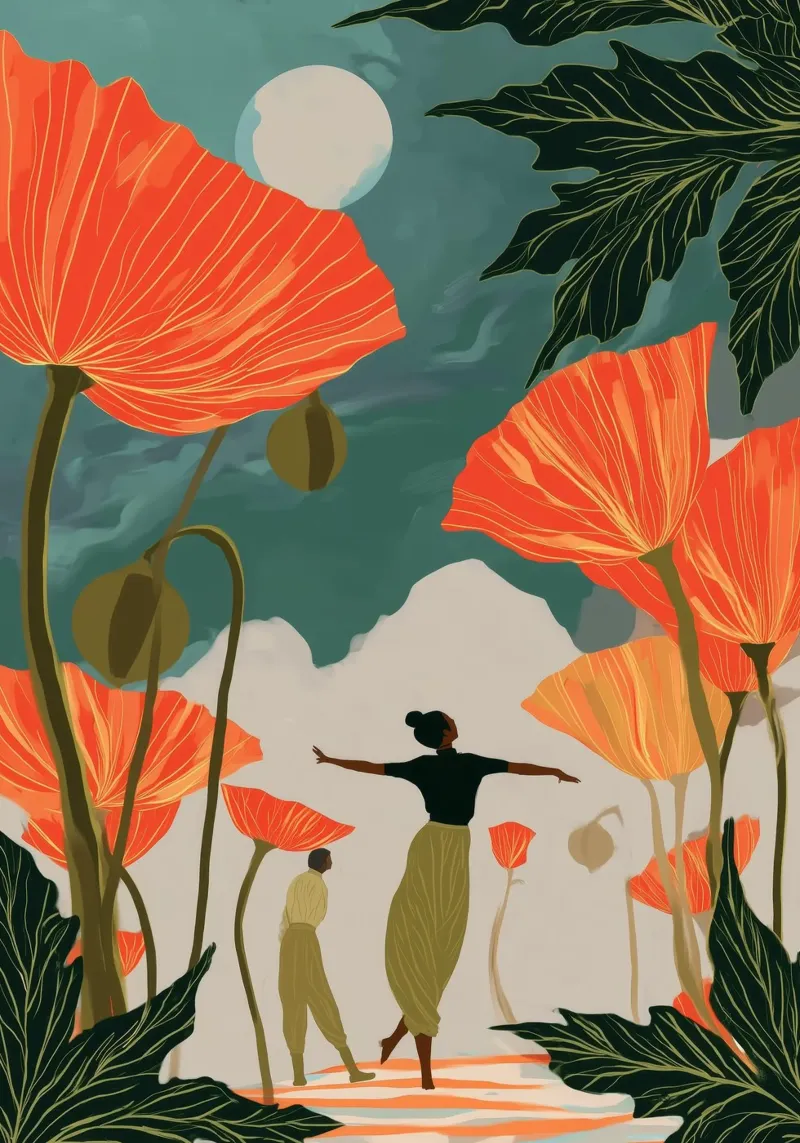 Moonlight in the Poppy Forest pellicola backlit da Clara August