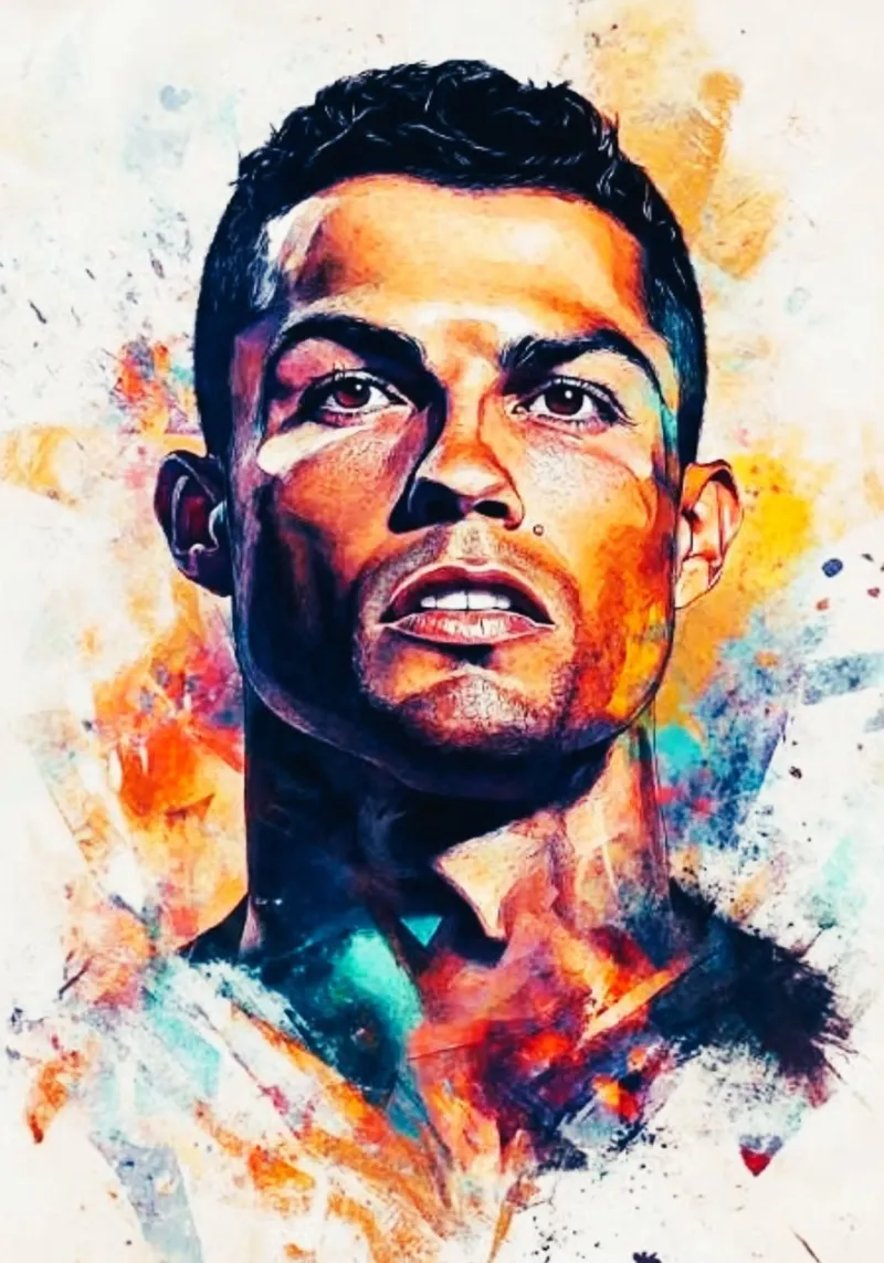 Cristiano Ronaldo grafitti splash art pellicola backlit da Lembayung art