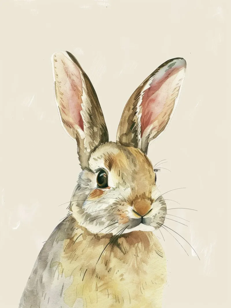 Rabbit showcasing detailed features innocence and charm canvas by DesignDoodle