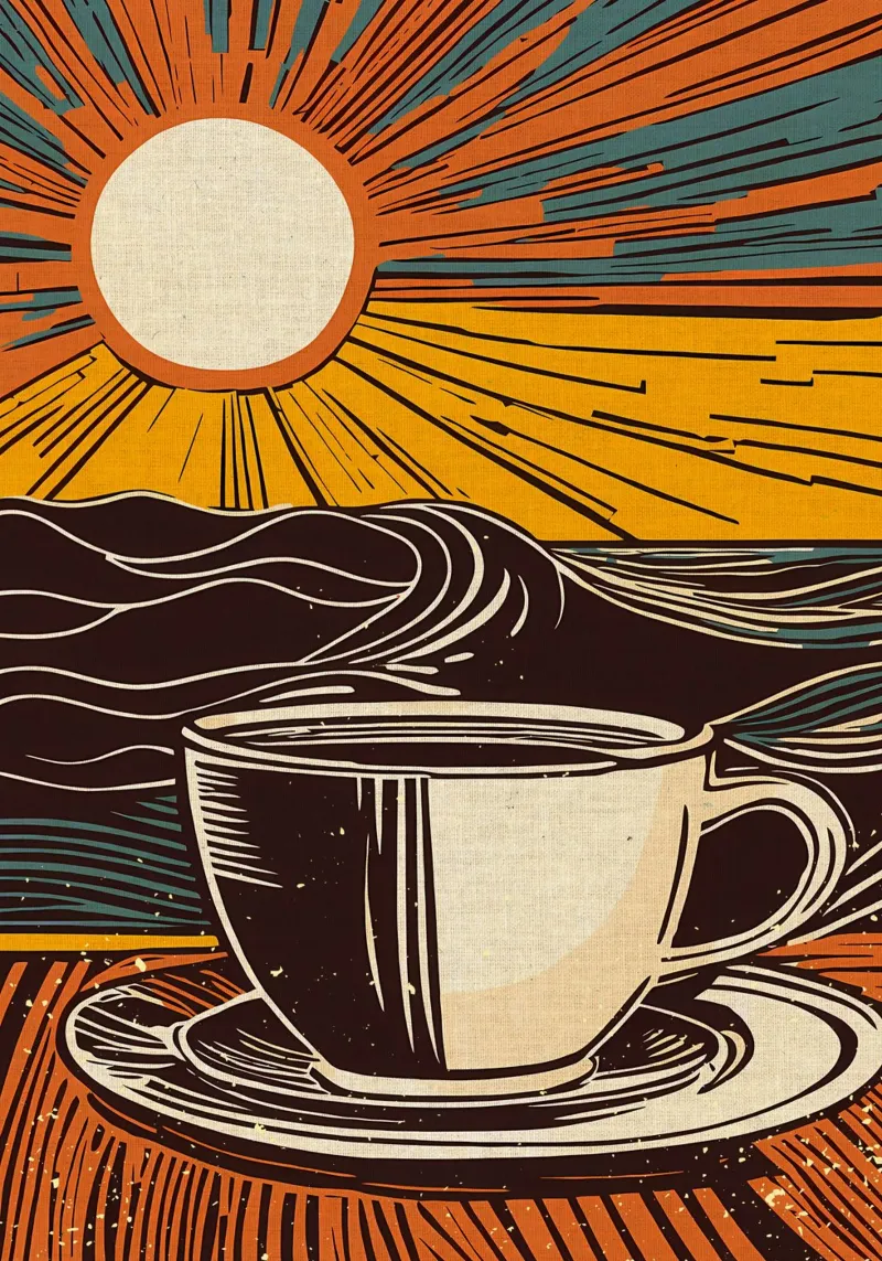 Goedemorgen Koffie canvas met Baklijst van Providence Mbabazi Studio