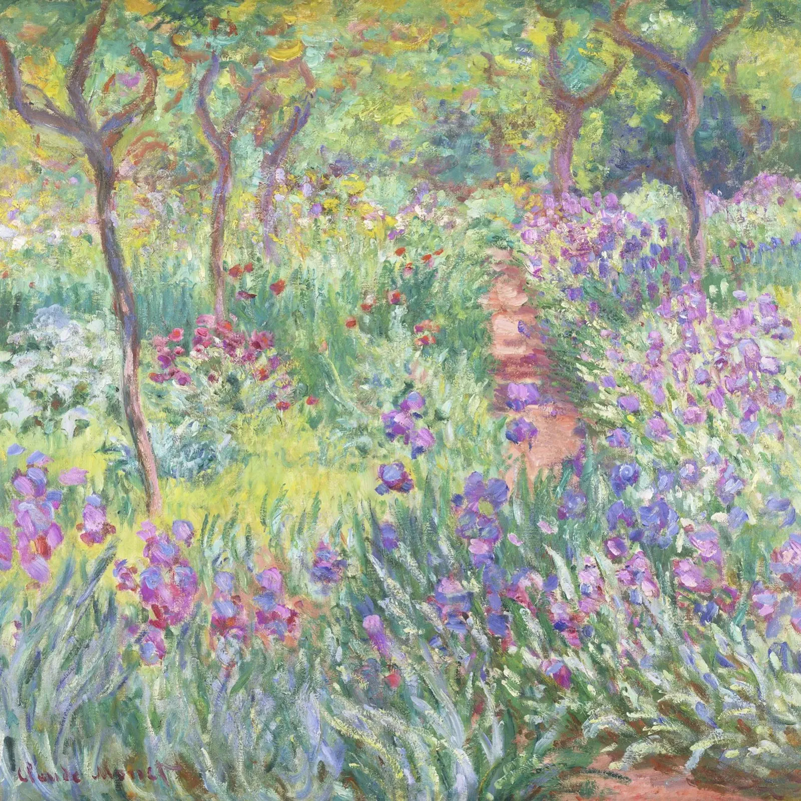 Il giardino dell'artista a Giverny (1900) di Claude Monet pellicola backlit da Art History