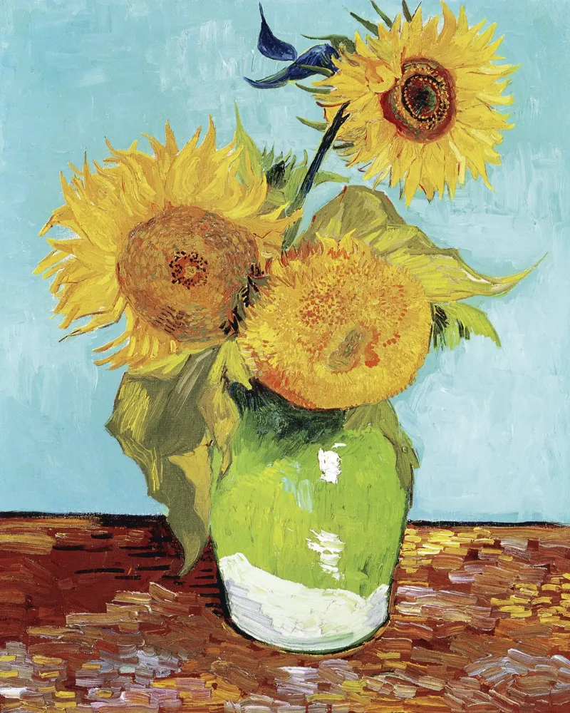 Vase with Three Sunflowers (1888) by Vincent van Gogh hahnemühle by Art History