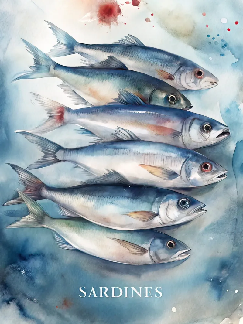 Sardine Pittura ad acquerello carta hahnemühle da 🥝 KIWI STORE