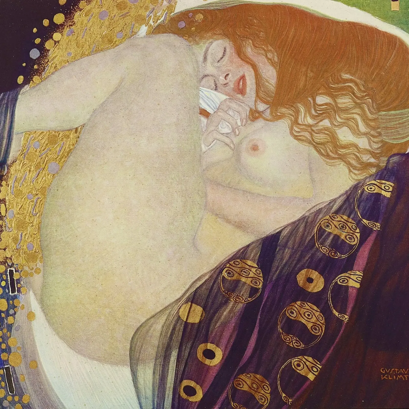 Danaë (1907-08) di Gustav Klimt pellicola backlit da Gustav Klimt ART Prints