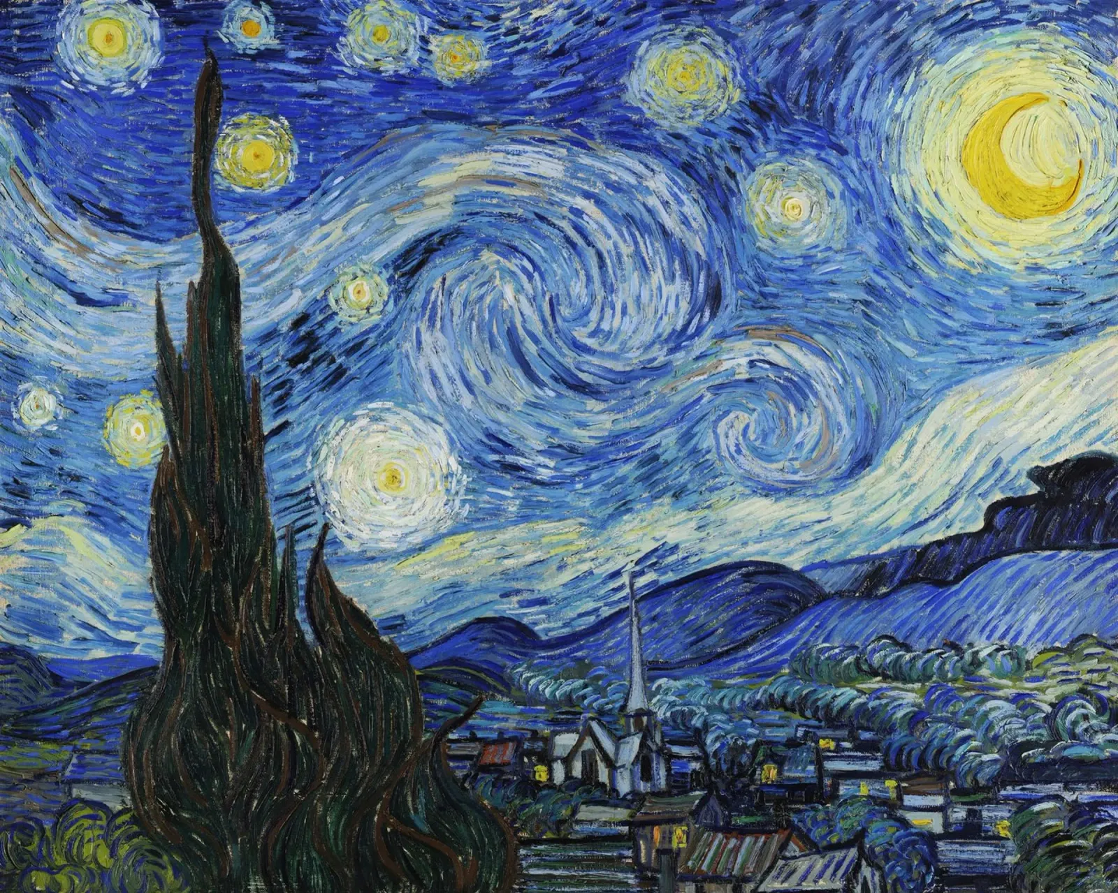 Notte stellata di Vincent van Gogh alluminio dibond da Van Gogh Prints