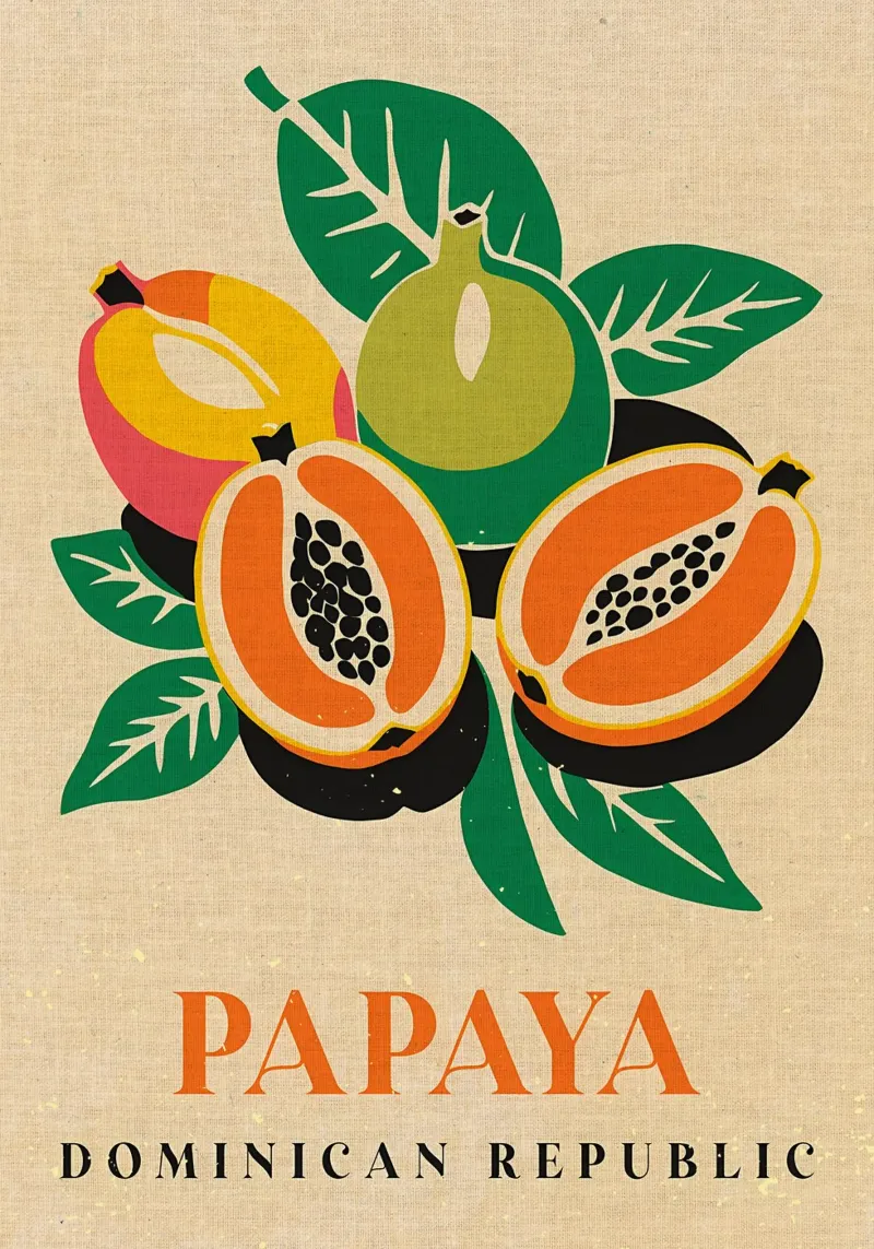 Papaya Dominican Republic acrylic glass by Providence Mbabazi Studio