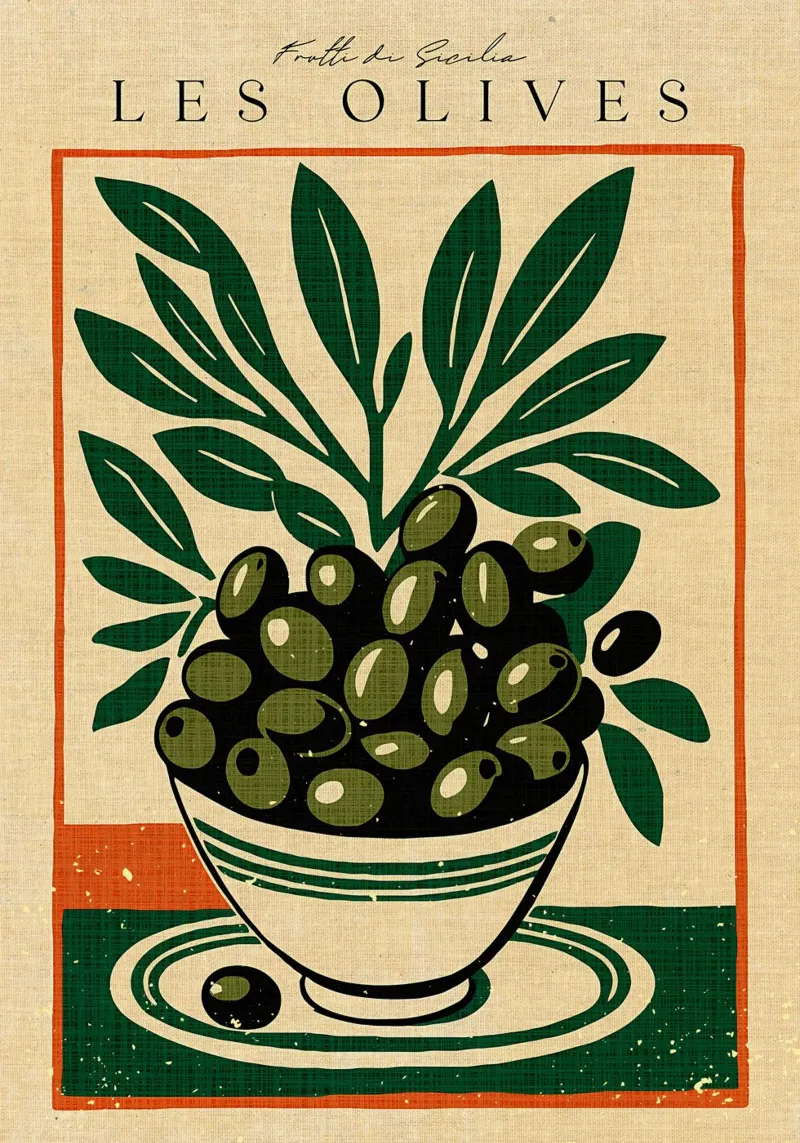 Retro Les Olives pellicola backlit da Providence Mbabazi Studio