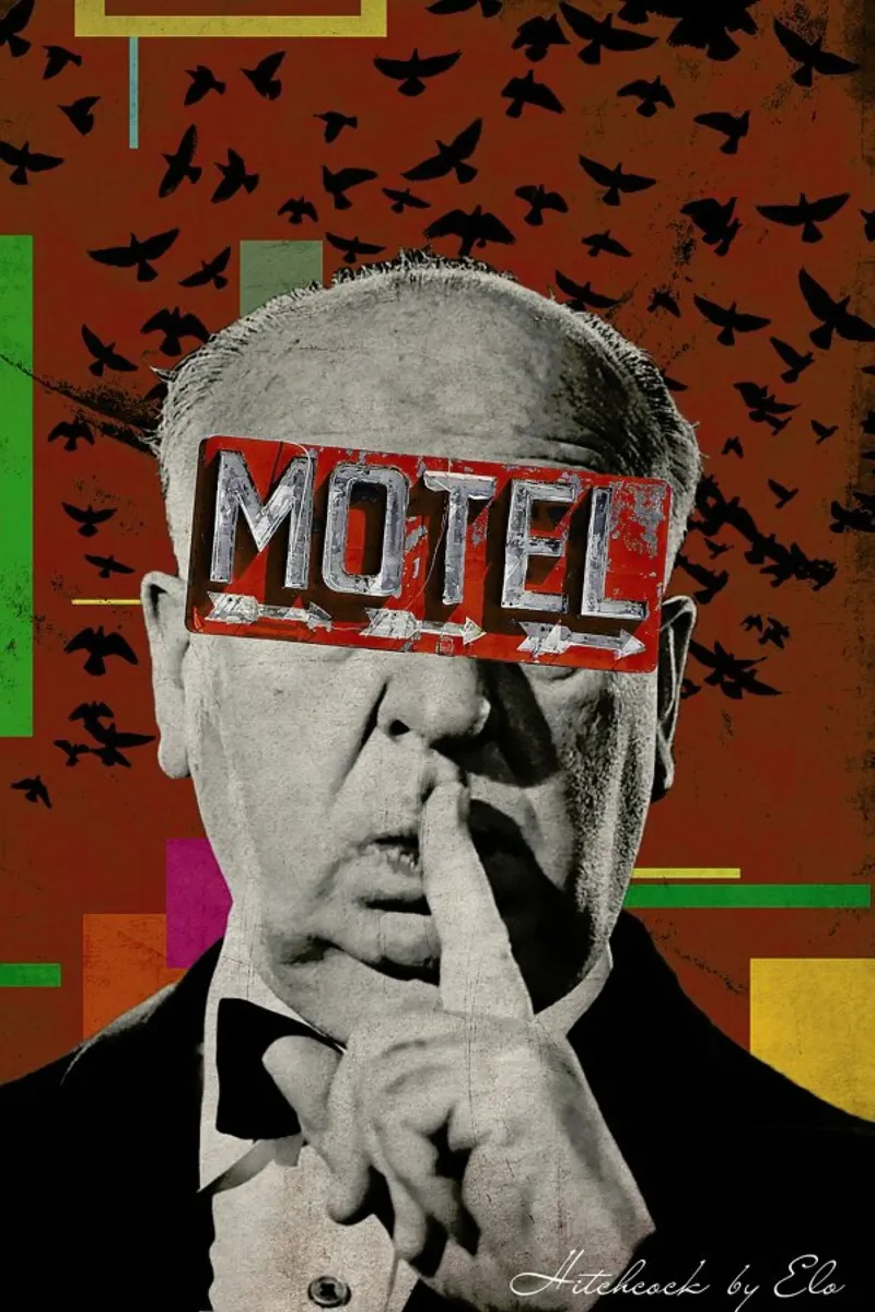 Public Figures: Hitchcock poster con telaio in legno da Elo Marc