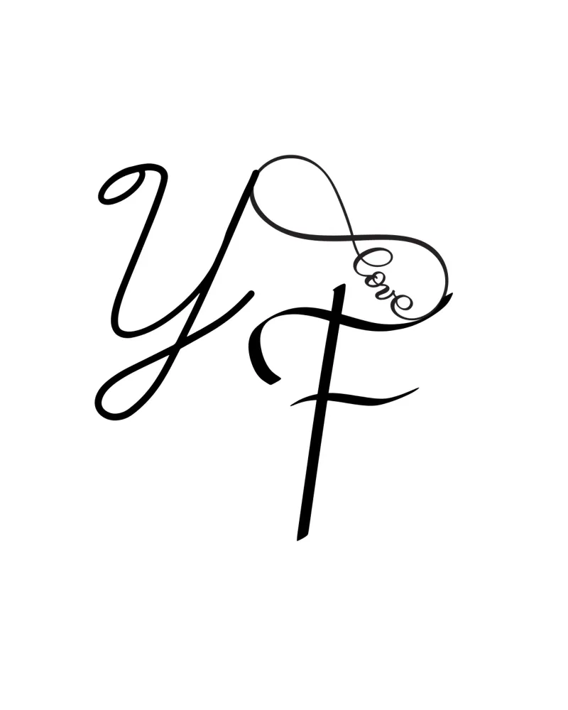Y Love F - Minimalistische Typografie Poster | Moderne Muur poster met aluminium frame van StrindesignStudio