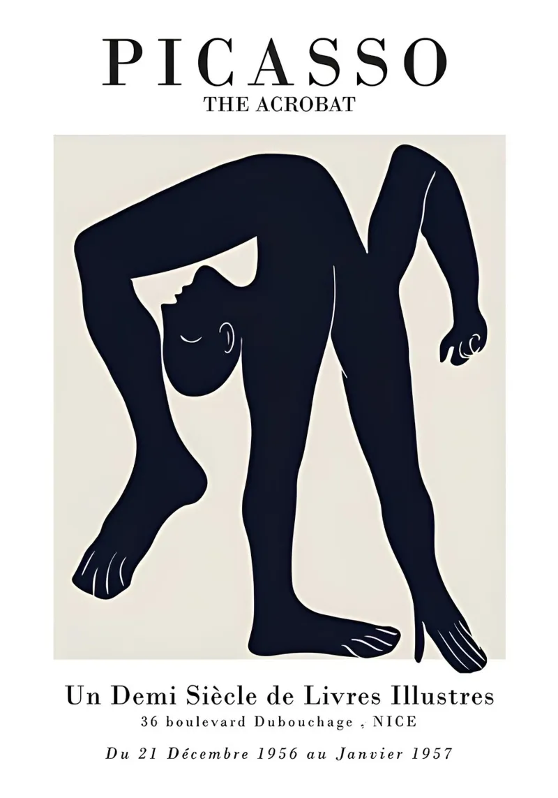 Poster della mostra Picasso L'acrobata minimalista pellicola backlit da homdeco
