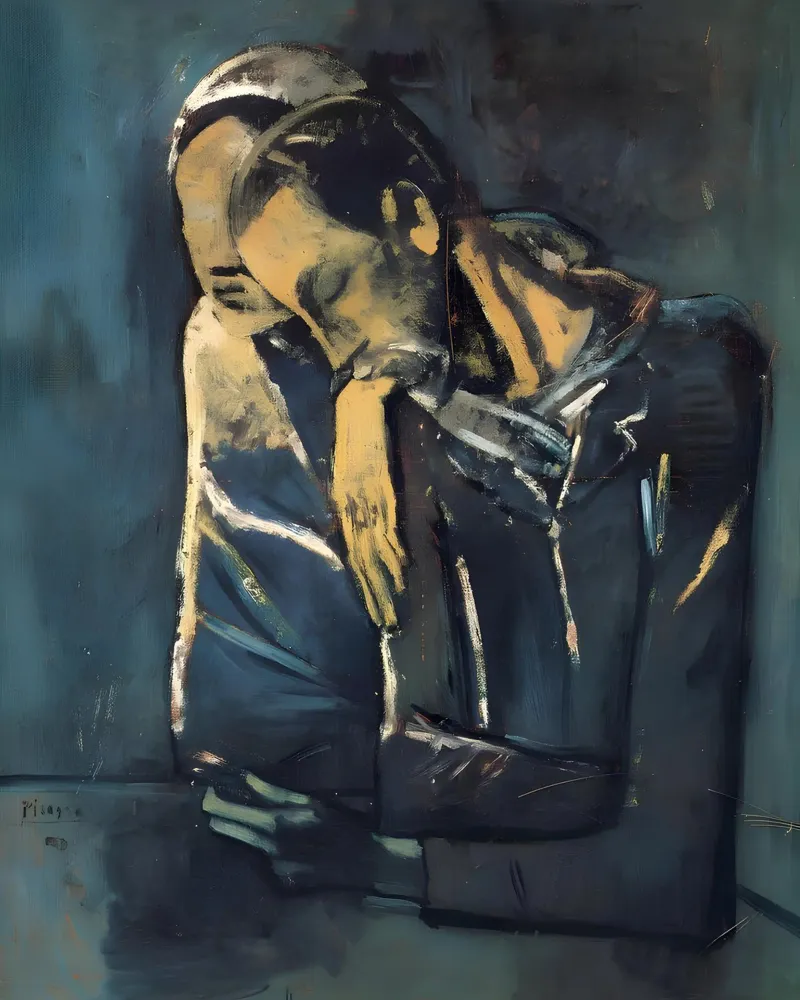 Picasso El bebedor de absenta Periodo azul Melancolía hahnemühle de homdeco