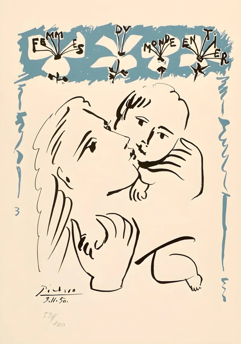 Picasso Mother & Child "Femmes du Monde Entier" Print poster de homdeco