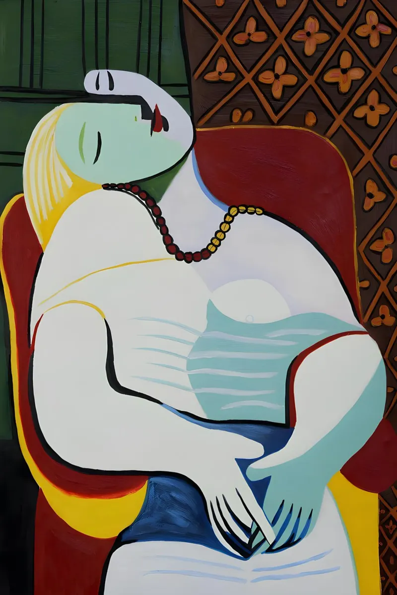 Picasso Donna sdraiata Sedia rossa Ritratto cubista pellicola backlit da homdeco