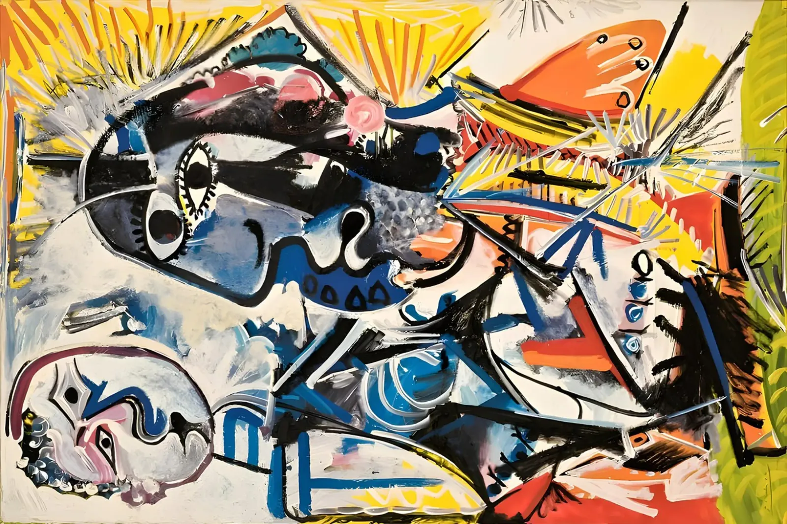 Abstrakter Expressionist Dynamische Formen Buntes Chaos Hahnemühle von homdeco