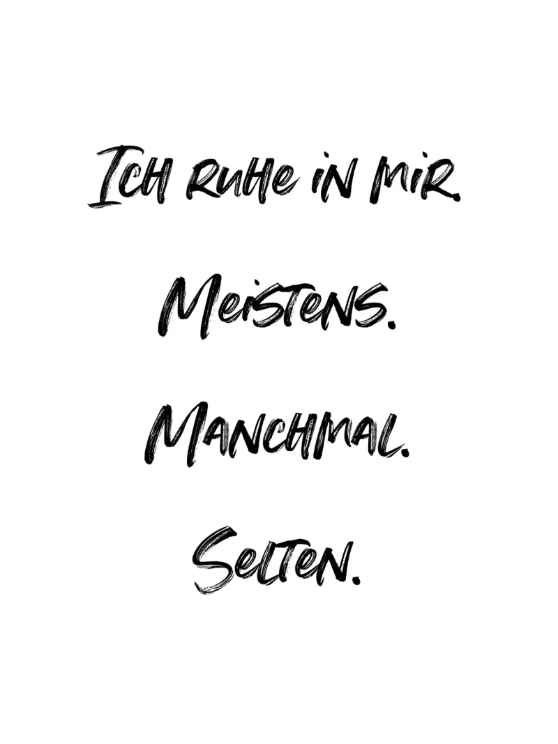Ich ruhe in mir | minimalistic design | typography carta hahnemühle da just typo