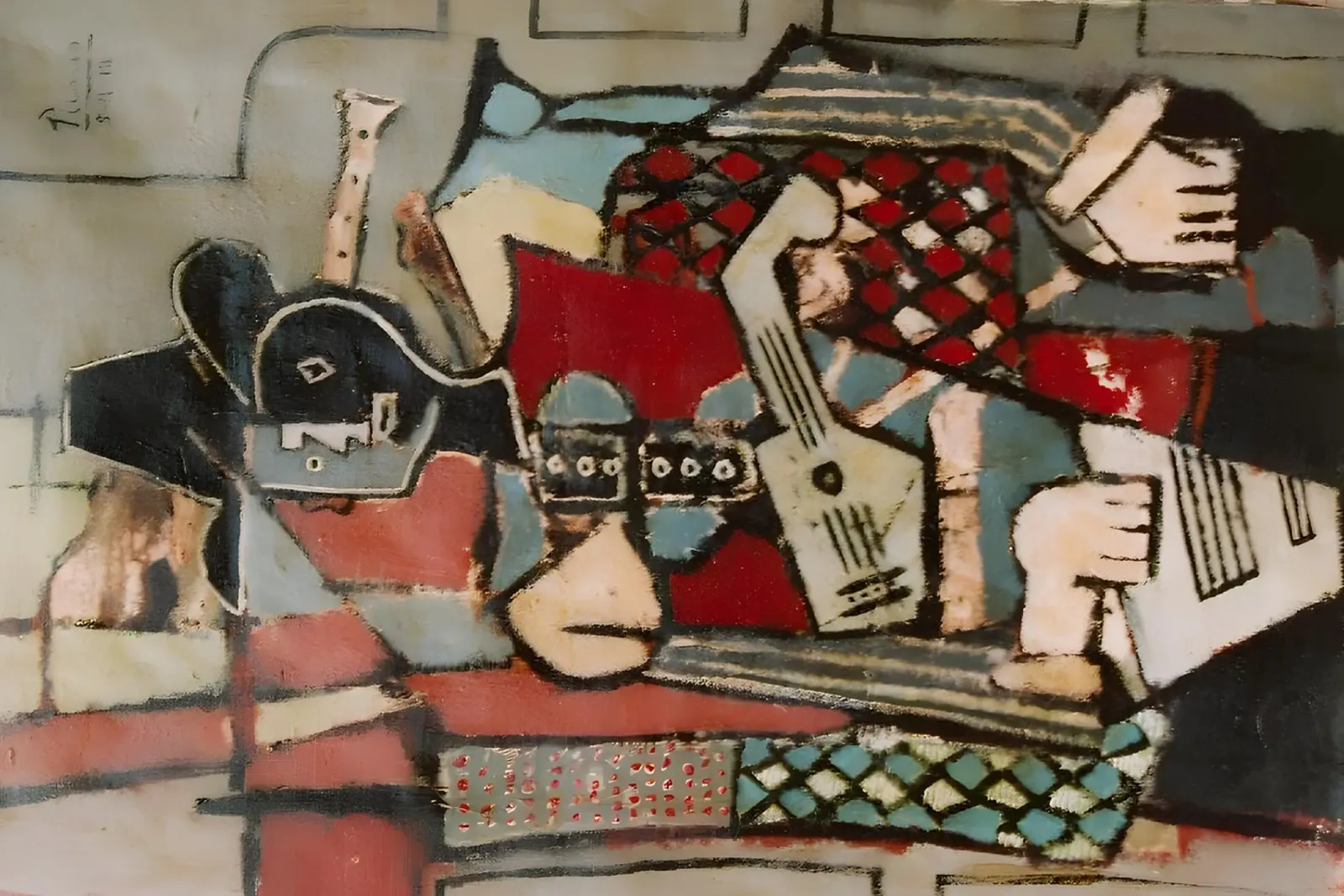 Nature morte cubiste Instruments de musique Art abstrait poster de homdeco