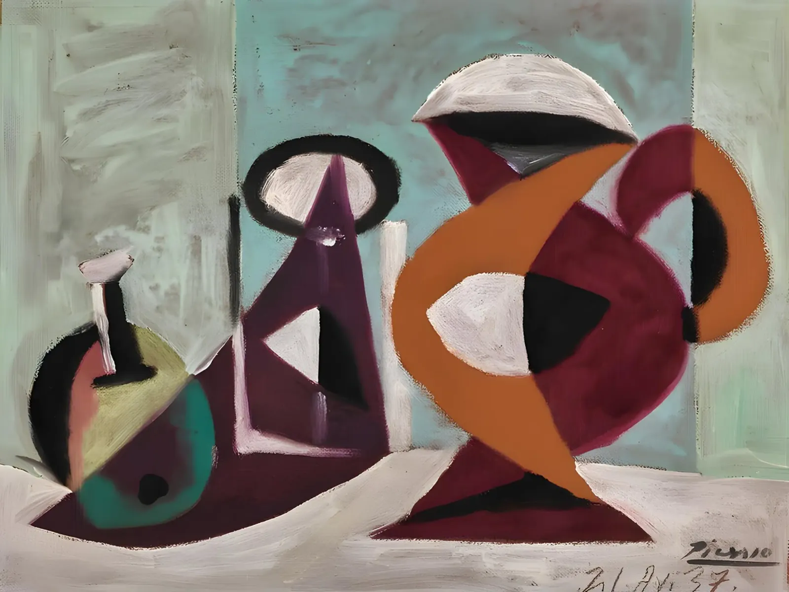 Picasso Natura morta Brocca di chitarra astratta 1937 pellicola backlit da homdeco