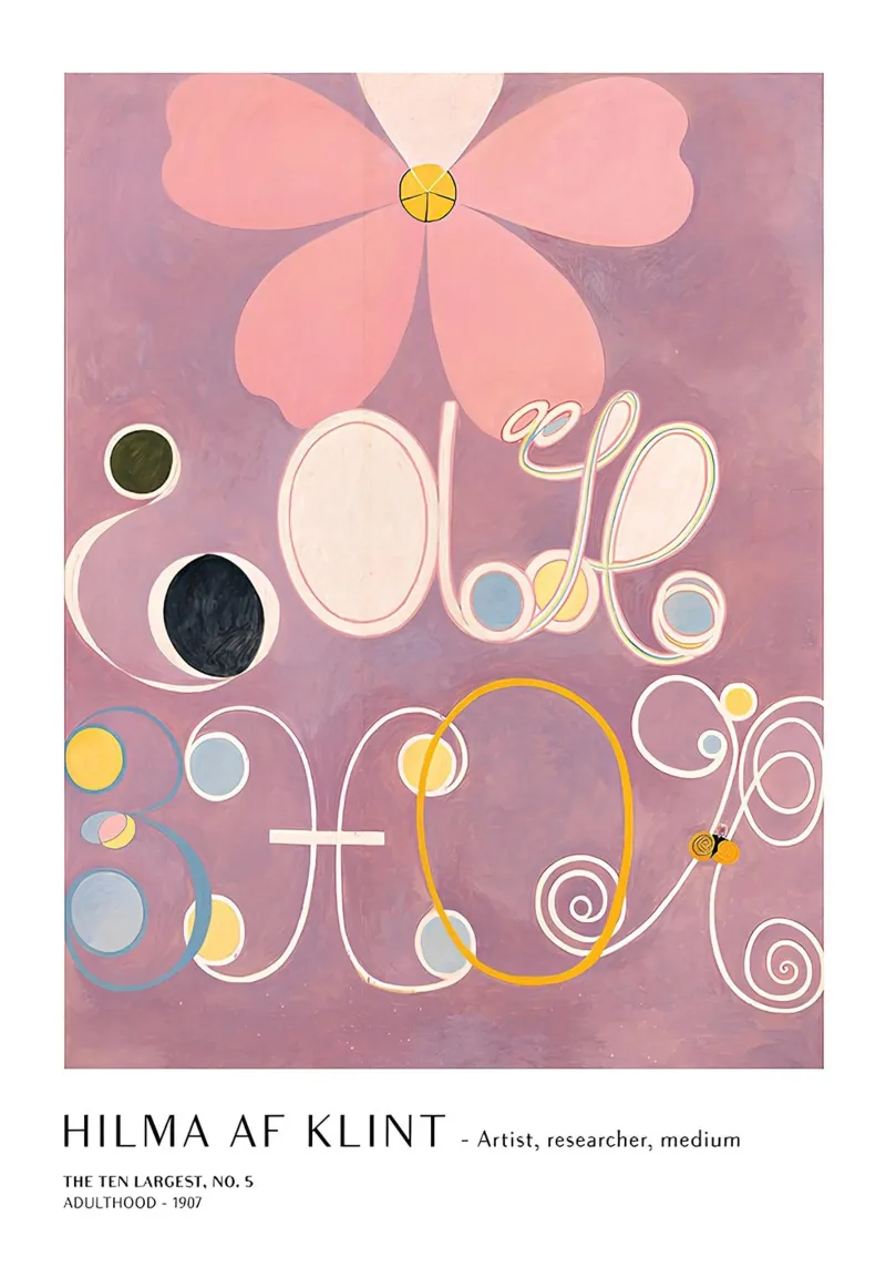 Hilma af Klint I dieci più grandi n. 5 Poster dell'età adulta pellicola backlit da homdeco