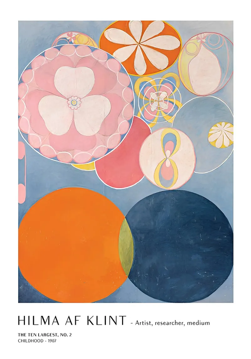Hilma af Klint I dieci più grandi n. 2 Poster per l'infanzia pellicola backlit da homdeco