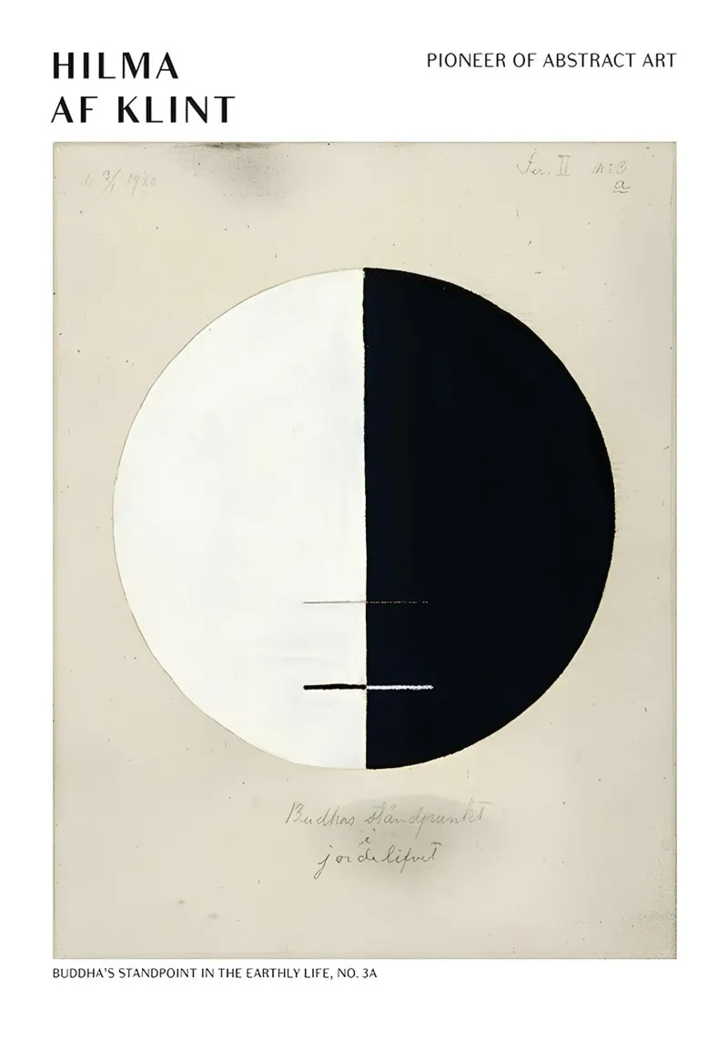 Hilma af Klint Impression abstraite "Buddha's Standpoint" (point de vue de Bouddha) alu dibond de homdeco
