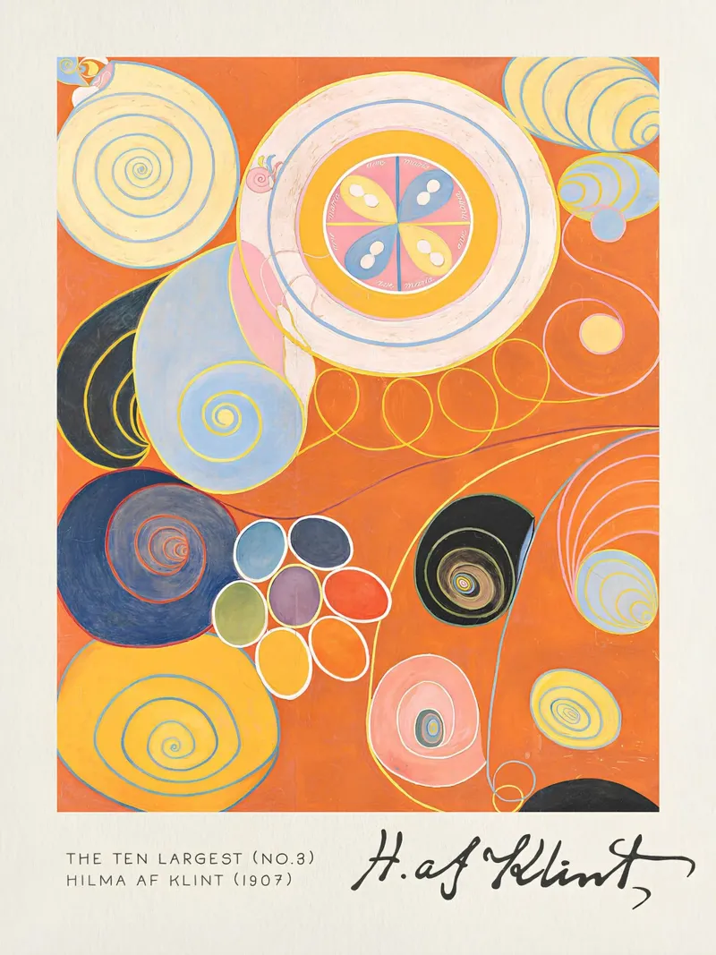 Hilma af Klint Le dieci spirali astratte più grandi n. 8 carta hahnemühle da homdeco