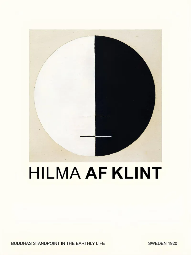 Hilma af Klint Point de vue de Bouddha Noir Blanc Abstrait hahnemühle de homdeco