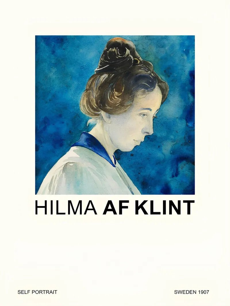 Hilma af Klint Autoritratto 1907 Aura blu pellicola backlit da homdeco