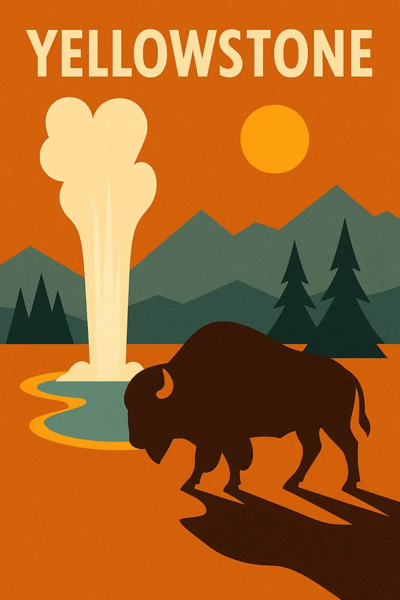 YELLOWSTONE - The call of the great outdoors poster by JETLAG | affiches voyage