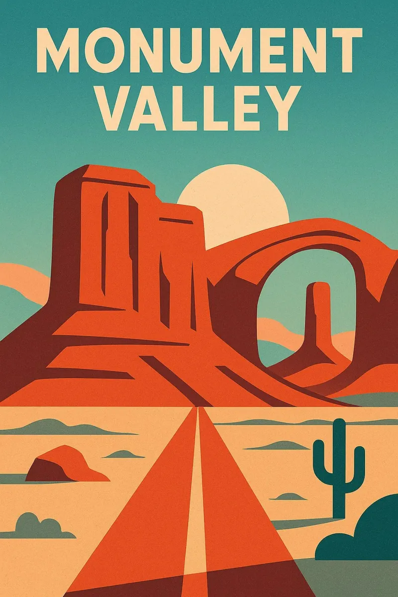 MONUMENT VALLEY - Il selvaggio West in tutto il suo splendore pellicola backlit da JETLAG | affiches voyage