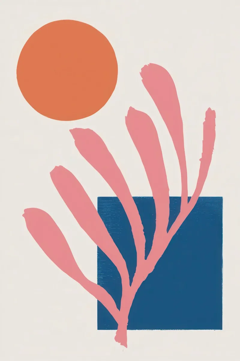 Minimalist Botanical Form canvas by Veil Maya