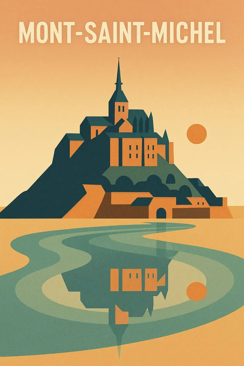 MONT-SAINT-MICHEL - Un'isola tra mare e cielo pellicola backlit da JETLAG | affiches voyage