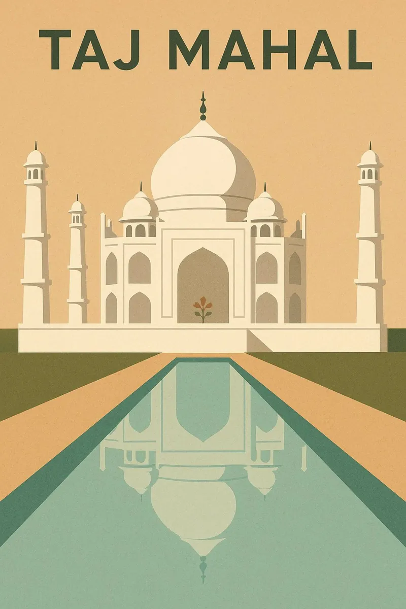 TAJ MAHAL - The white jewel of India forex plate by JETLAG | affiches voyage