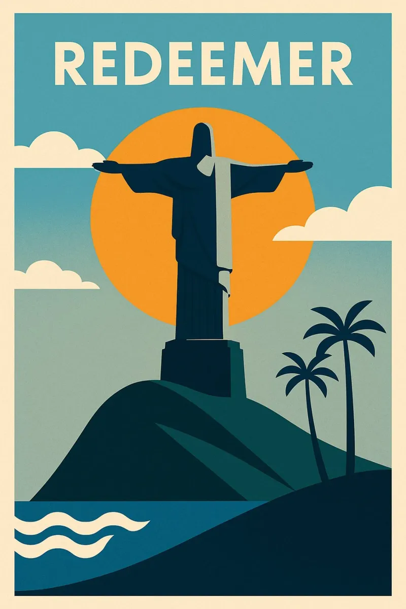 REDEEMER - Icône céleste from Rio de Janeiro hahnemühle by JETLAG | affiches voyage