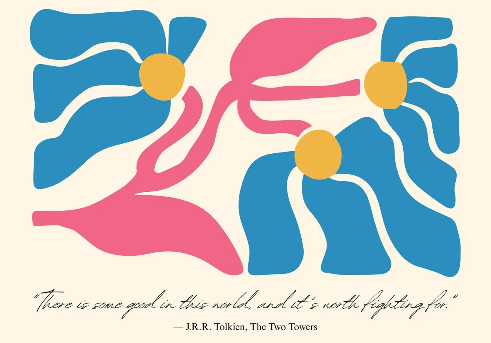 Tolkien "El bien en este mundo" Póster floral abstracto poster de vintagepod