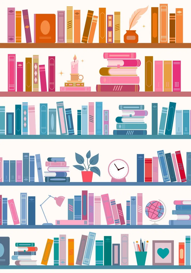 Librerie colorate - Poster estetico Biblioteca accogliente plexiglass da vintagepod