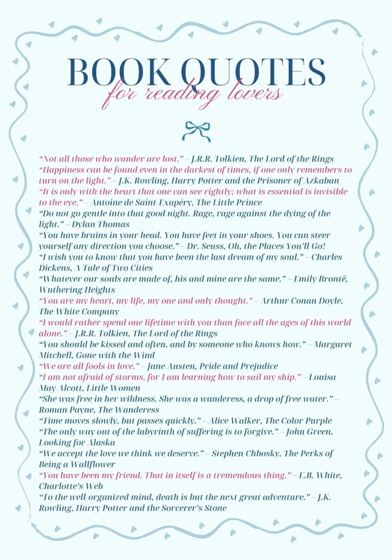 "Collection littéraire "Citations de livres pour les amoureux de la lecture poster de vintagepod