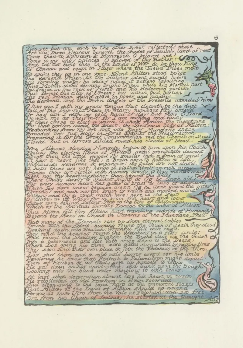 Testo miniato ispirato a William Blake - Visioni mistiche pellicola backlit da vintagepod