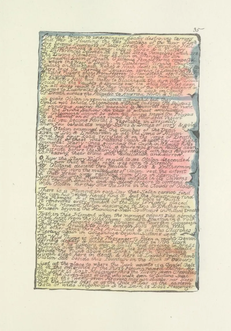William Blake Illuminated Text - Allegorical Visions Art canvas by vintagepod