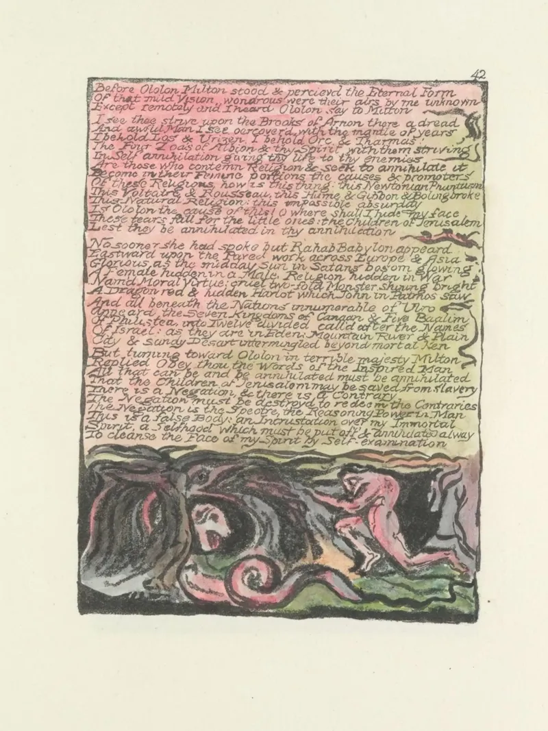 William Blake Testo miniato e scena allegorica pellicola backlit da vintagepod