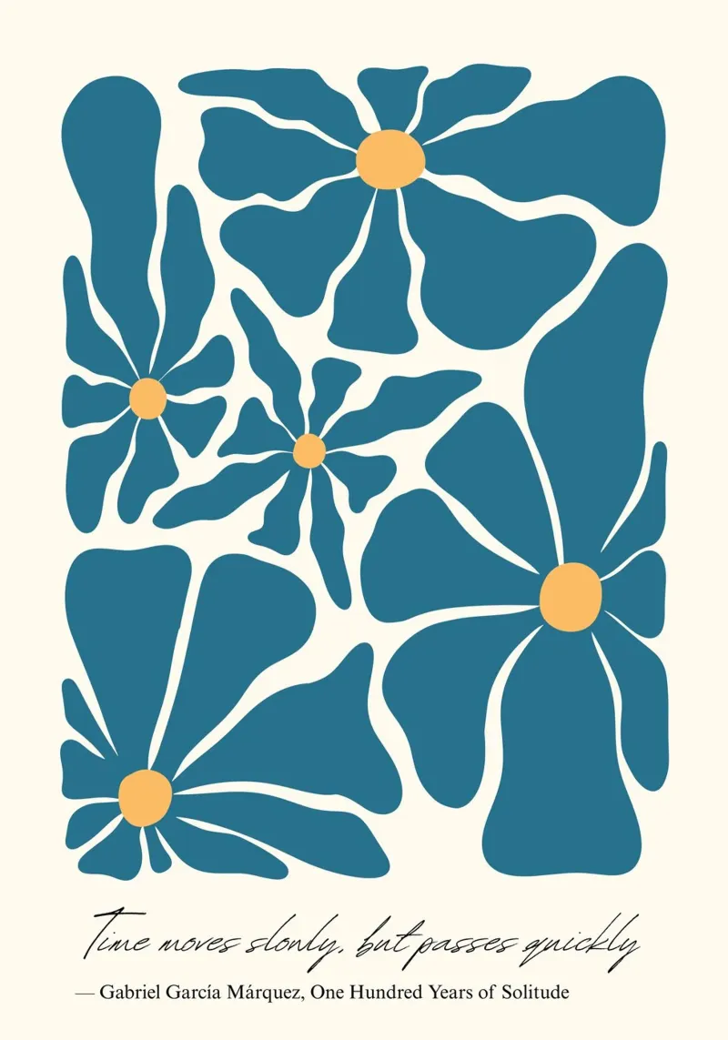 Gabriel García Márquez "Il tempo scorre lento" Floreale astratto poster da vintagepod