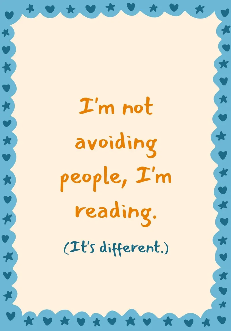"Not Avoiding People, Just Reading" Humorous Poster canvas with Floater frame by vintagepod